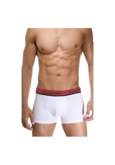 Darkzone Bordo Çizgili Beyaz Erkek Boxer - Dzn3102 Beyaz