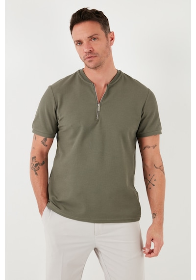 Buratti Pamuklu Regular Fit Yarım Fermuarlı Kolej Yaka 3'Lü Paket Erkek T Shirt 5902653S3 Siyah-Vizon-Haki Buratti Pamuklu Regular Fit Yarım Fermuarlı Kolej Yaka 3'Lü Paket Erkek T Shirt 5902653S3 Siyah-Vizon-Haki