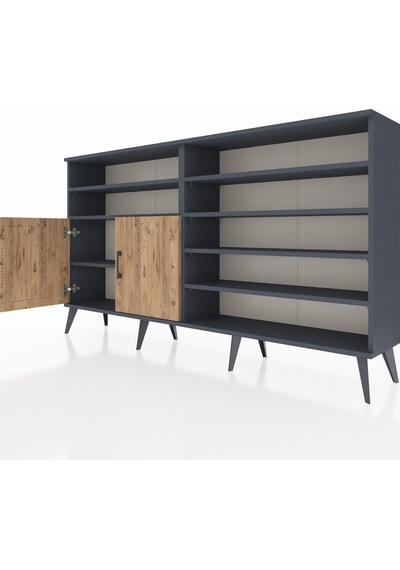 Arges Konsol 7 Raflı 2 Kapaklı 176x30x99 Antrasit-çam/aytaşı Atlas Çam/aytası - Antrasıt Arges Konsol 7 Raflı 2 Kapaklı 176x30x99 Antrasit-çam/aytaşı Atlas Çam/aytası - Antrasıt