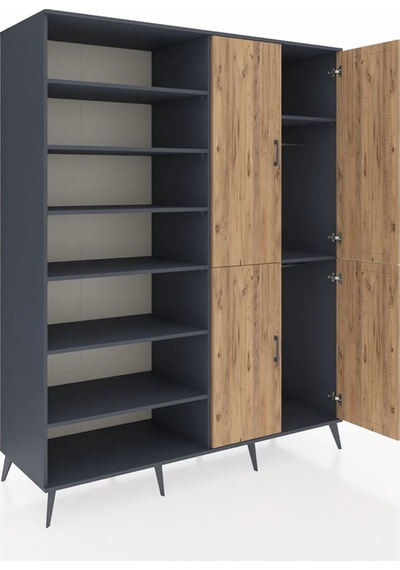 Kronos Gardrop 8 Raflı 4 Kapaklı 2 Askılı 176x59x221 Antrasit-çam/antrasit Çam/antrasit Kronos Gardrop 8 Raflı 4 Kapaklı 2 Askılı 176x59x221 Antrasit-çam/antrasit Çam/antrasit