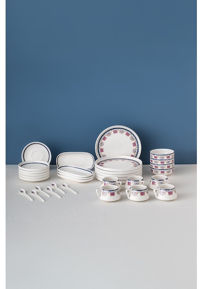 Emsan Ethnic Pink Porselen 32 Parça 6 Kişilik Kahvaltı / Servis Beyaz