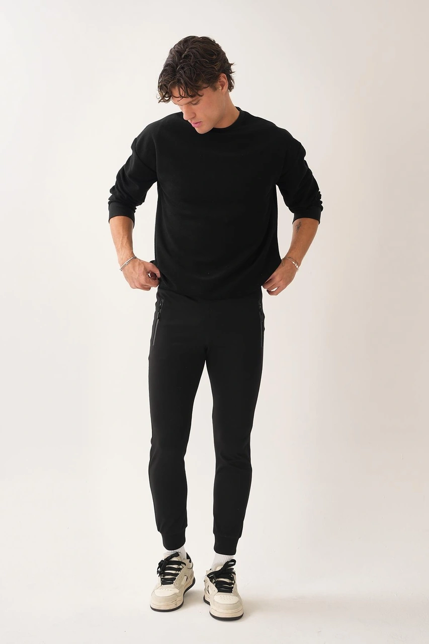Slim Fit Siyah Jogger Eşofman Altı Siyah