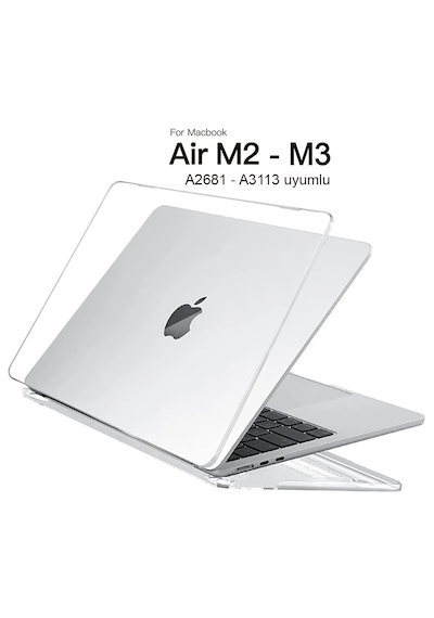 MacbBok Air Uyumlu M2 M3 13.6" A2681 A3113 Set Kılıf Kapak Klavye Ekran
