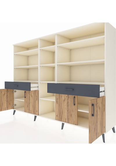 Hyperion Dolap 12 Raflı 2 Çekmeceli 4 Kapaklı 220x44x163 Aytaşı-ç Aytaşı-çam/antrasit Hyperion Dolap 12 Raflı 2 Çekmeceli 4 Kapaklı 220x44x163 Aytaşı-ç Aytaşı-çam/antrasit