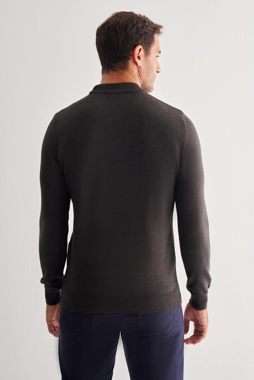 İmza Koyu Antrasit Yarım Balıkçı Yaka Uzun Kol Cepsiz Comfort Fit Pamuklu Triko Kazak 1012255222 Antrasit İmza Koyu Antrasit Yarım Balıkçı Yaka Uzun Kol Cepsiz Comfort Fit Pamuklu Triko Kazak 1012255222 Antrasit
