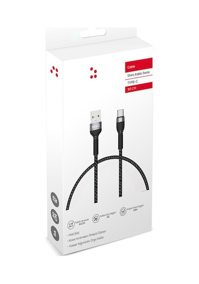 Kısa Ve Güçlü, Dayanıklı Ve Hızlı 30cm Type-c Usb Kablo, 5a Hızlı Şarj Ve 480mbps Data Veri Aktarımı