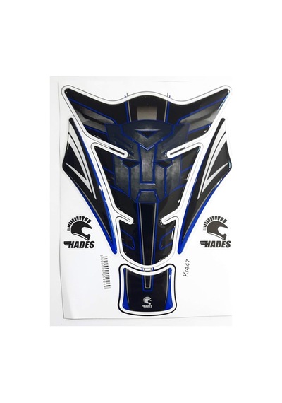 Hades Üniversal Tank Pad Transformers Mavi Motosiklet Depo Koruma Siyah