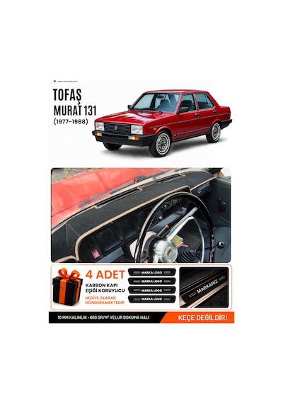 Tofaş Murat 131 1977-1988 Uyumlu Torpido Örtüsü, Torpido Kılıfı - Siyah-bej - Tf005