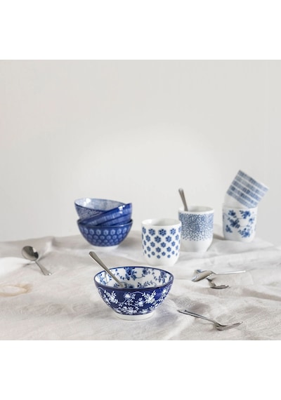 Ikea Entusıasm 4'lı Meşrubat Bardağı 220 Ml Beyaz Mavi Beyaz - Mavi