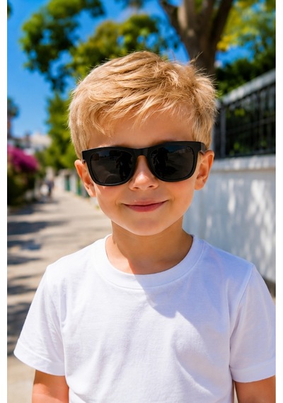 Uv400 Korumalı Çocuk Wayfarer Mavi/füme Çerçeve Yeni Sezon Unisex Güneş Gözlüğü Çok Renkli