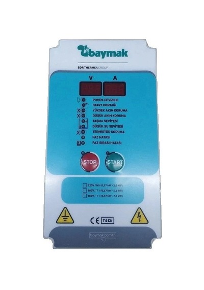 Baymak Monofaze 220 V Mekanik Hidrofor Panosu Akım Kontrollü 1x 0,37-2,2 Kw