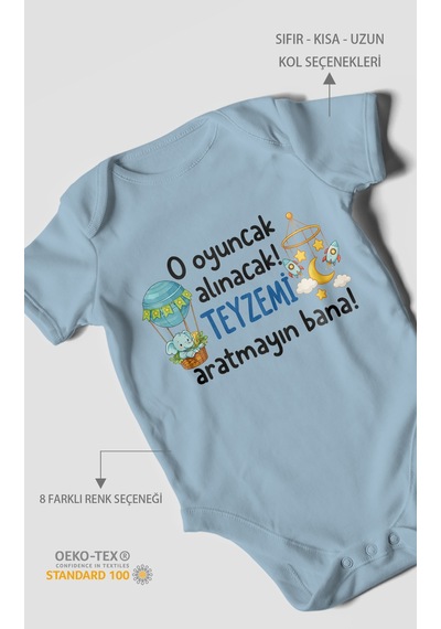 Morivokids Teyzeye Özel Kısa Kollu Bebek Body %100 Pamuk Zbn312-kk Bebe Mavisi