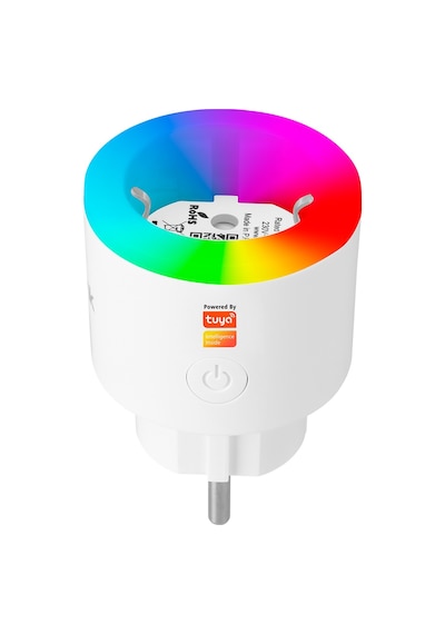 S-Link Swapp SL-03 16A Akım Korumalı Akıllı Priz RGB Işıklı 2.4 G Wifi TUYA Destekli Beyaz