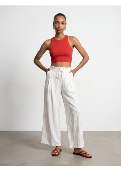 Dilvin 32941 Halter Yaka Crop Top-kırmızı