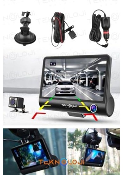 Lcd Ekranlı 170 Geniş Açı 1080p İçi Kamera Gece Görüşlü 3 Kameralı G-sensör İle Uyumlu Yol Kayıt Diğer
