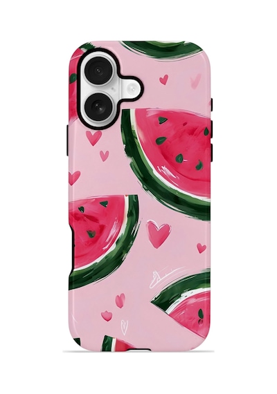 Apple iPhone Uyumlu 16 Vorian Çift Katmanlı Kılıf Watermelon Hearts