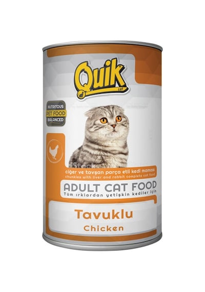 Quik Tavuklu Konserve Yetişkin Kedi Maması 415 G