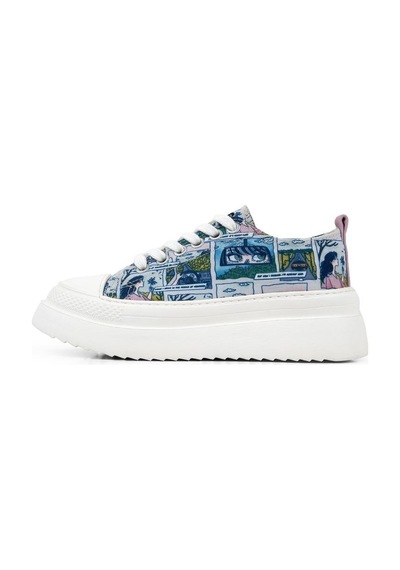 Kadın Vegan Mavi Kalın Taban Sneakers - Already Lost Tasarım Çok Renkli