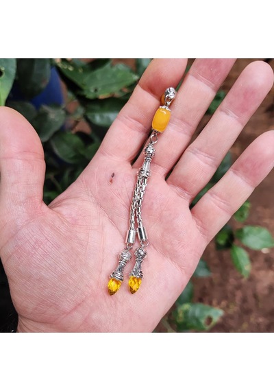 8 11 Mm Kapsül Sarı Hareli Sıkma Kehribar Tesbih Erkek Hediyelik Tespih Ahşap Kutulu