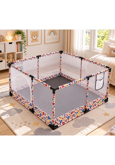 Missidea Bebek ve Çocuk Çok Renkli Oyun Parkı Güvenli Oyun Alanı 120x120 Cm