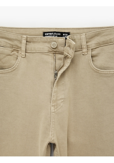 Koton Pamuklu Normal Bel Cepli Tapered Fit Jean Pantolon - Joe Jean Taş 7wam40162nd