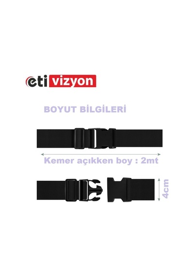 Etivizyon Valiz Bavul Emniyet Kemeri 2 Adet Siyah