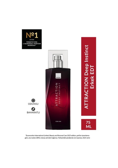 Attraction Deep Instinct Erkek Parfüm Edt 75 Ml. Odunsu