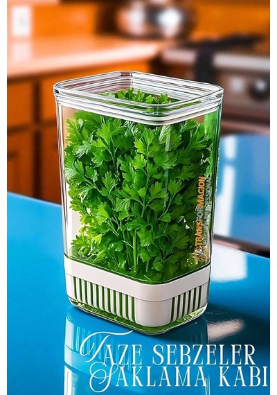 Tr Saklama Kabı - Uzun Süre Taze Tutma Herb Keeper Sebze Saklama Kabı Diğer