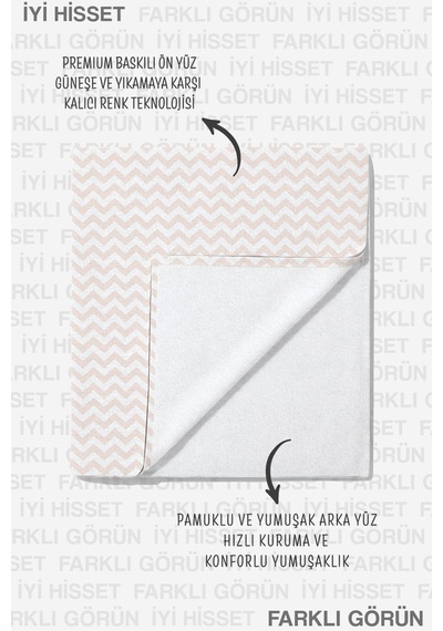 Yıldızlı Zigzag Çocuk Plaj Havlusu - Pastel Modern Havuz Deniz Hızlı Kuruyan Mikrofiber Havlu Çok Renkli