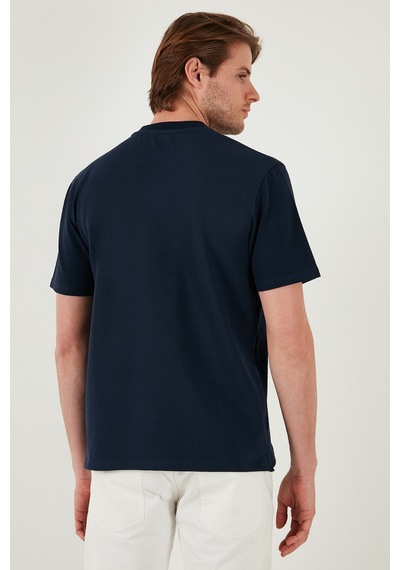 Buratti Pamuklu Bisiklet Yaka Relaxed Fit Basic Erkek T Shirt 5902610 Indigo