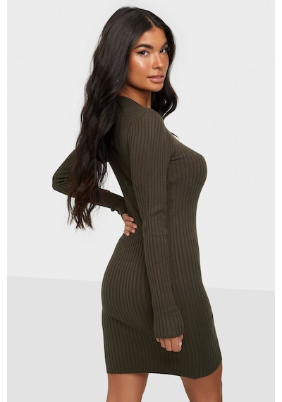 Madmext Haki Bodycon Fitilli Mini Elbise Mg1710-haki