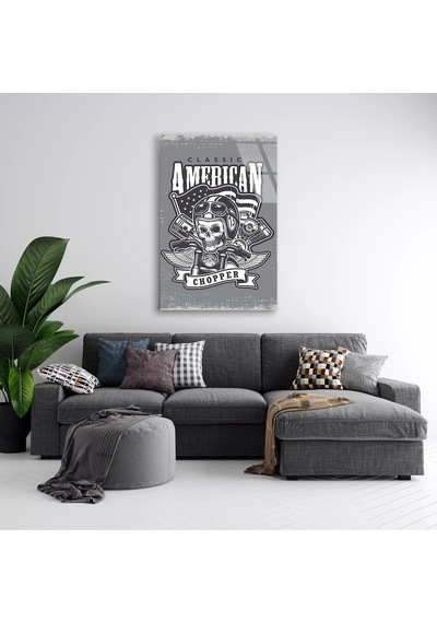 Classic American Chopper Kurukafa - Cam Tablo - Deg0511 35 X 50 Cm