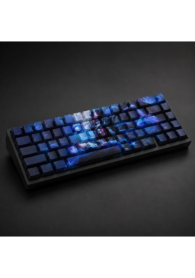 Özel Lol Snow Moon Ahri 68 Tuş Pbt Cherry Profil Boya Süblimasyon Yan Baskılı Mekanik Klavye Keycaps Seti