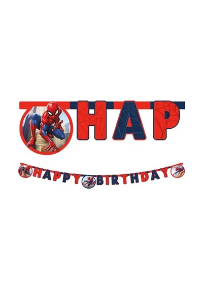 Spiderman Crime Fighter Happy Birthday Banne Çok Renkli