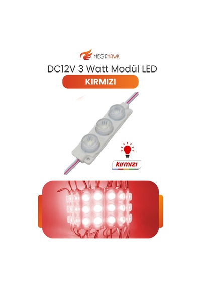 Dc 12v 3w Kırmızı Modül Parmak Led Su Geçirmez Tabela Aydınlatma Dekoratif Led Modül 1 Adet
