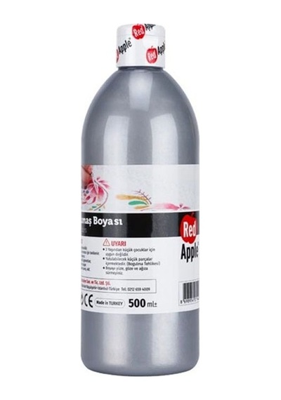 Red Apple Yaldız Kumaş Boyası 500 ML Metalik Gümüş