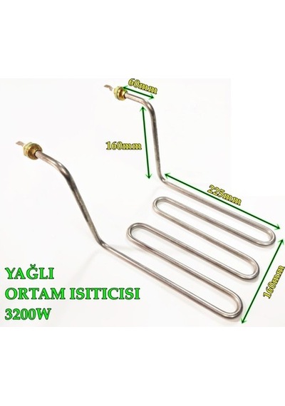 Sanayi Fritöz Rezistans/ 3 Boğumlu/ 3200W / 16Cm