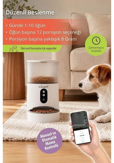 Kiwi Kpf-10565 Evcil Hayvan Akıllı Kameralı Multifonksiyon Mama Kabı-smart Pet Feeder