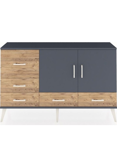 Arges Konsol 4 Raflı 5 Çekmeceli 2 Kapaklı 132x30x83 Antrasit-antrasit/çam Antrasit/çam Arges Konsol 4 Raflı 5 Çekmeceli 2 Kapaklı 132x30x83 Antrasit-antrasit/çam Antrasit/çam
