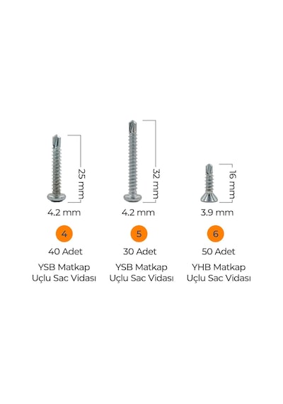 Toko Hobi-3 Matkap Uçlu Akıllı Vida Seti 435 Parça 14 Çeşit