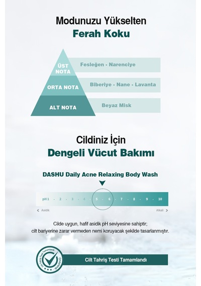 Akneye Eğilimli Ciltler İçin Nazik Peeling Etkili Duş Jeli Dashu Daily Acne Relax Body Wash Narenciye