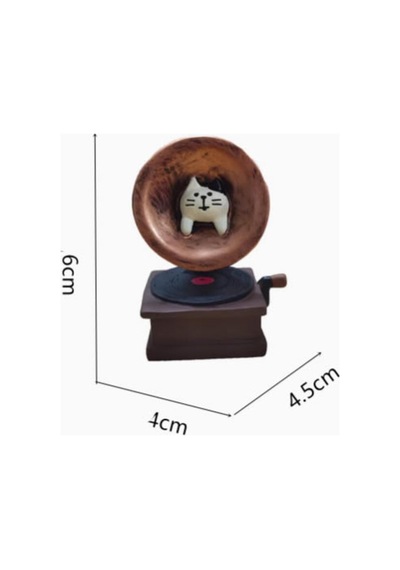 Gramafondaki Kedi Mini Figür