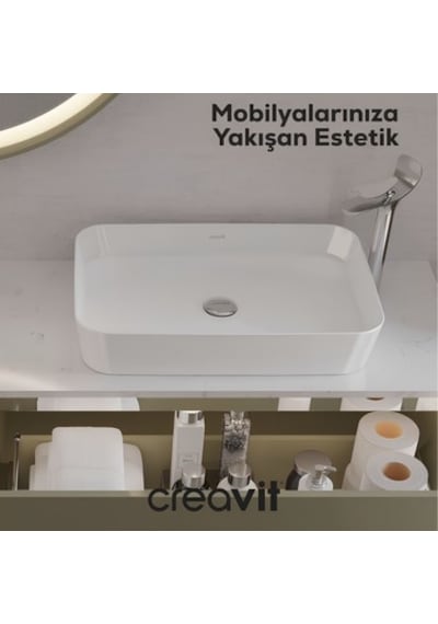 Deliksiz Dikdörtgen Lavabo 60 Cm Modern Tasarım İle Şık 508 Yeşil