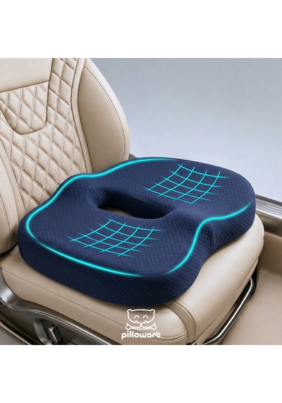 Ortopedik Koltuk Yükseltici Ergonomik Minder Siyatik Ağrı Giderici Lacivert