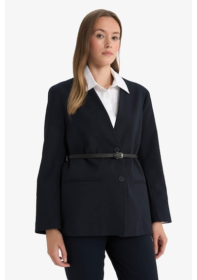Defacto Regular Fit Ceket Yaka Blazer Ceket F6104ax25aunv243 Lacivert