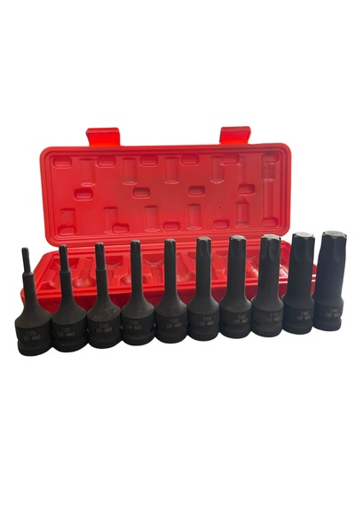 10 Parça 1/2 Darbeli Havalı Torx Lokma Seti T25-T30-T40-T45-T50-T55-T60-T70-T80-T90