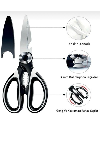 Paslanmaz Çelik Ultra Keskinleştirilmiş Çok Fonksiyonlu Mutfak Makası