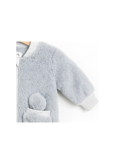 Baby Fou Peluş Tulum Gri Bebek Tulumu