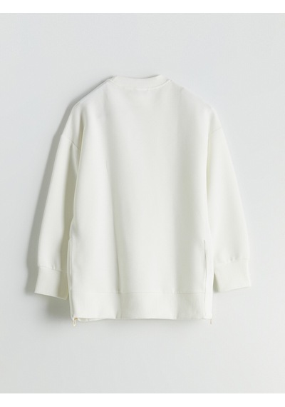 Lcwaıkıkı Classic Ekru Bisiklet Yaka Oversize Kadın Sweatshirt Tunik