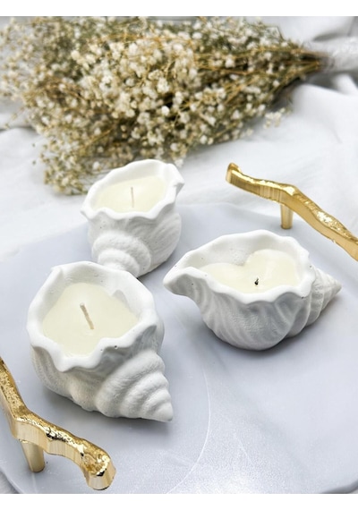 Bernami Mumluk Şamdanpinterest 5 Adet Kokulu Deniz Kabuğu İstiridye Mum Diğer